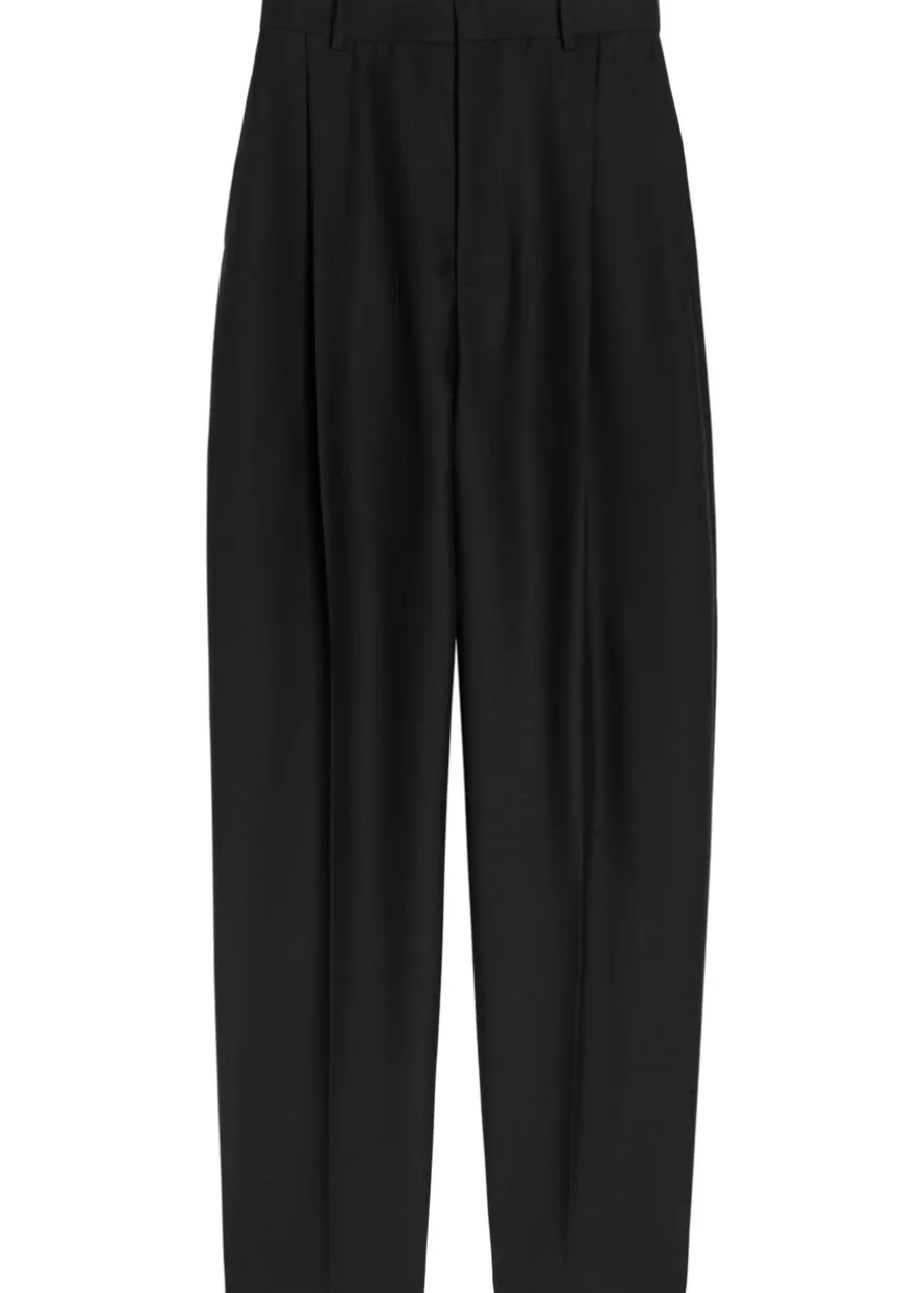 Straight-leg mohair-blend trousers