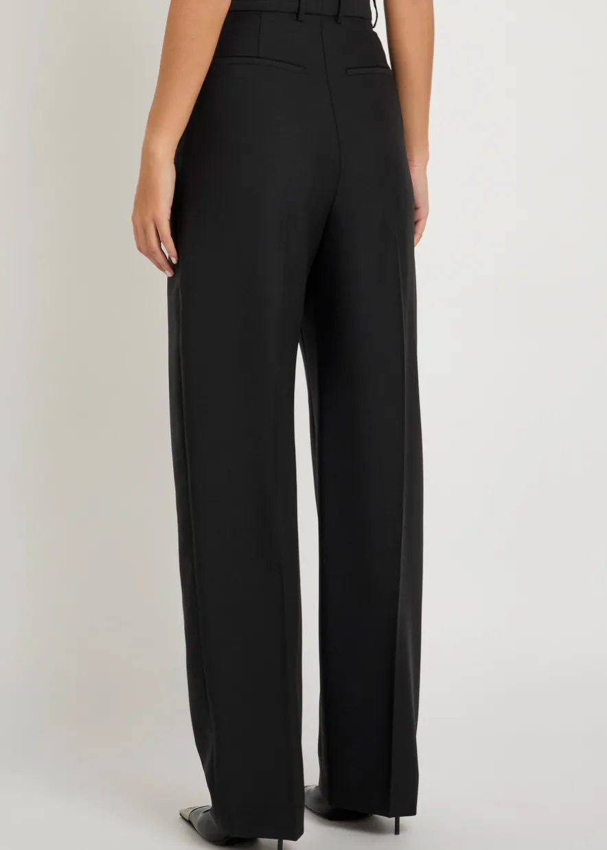 Straight-leg mohair-blend trousers