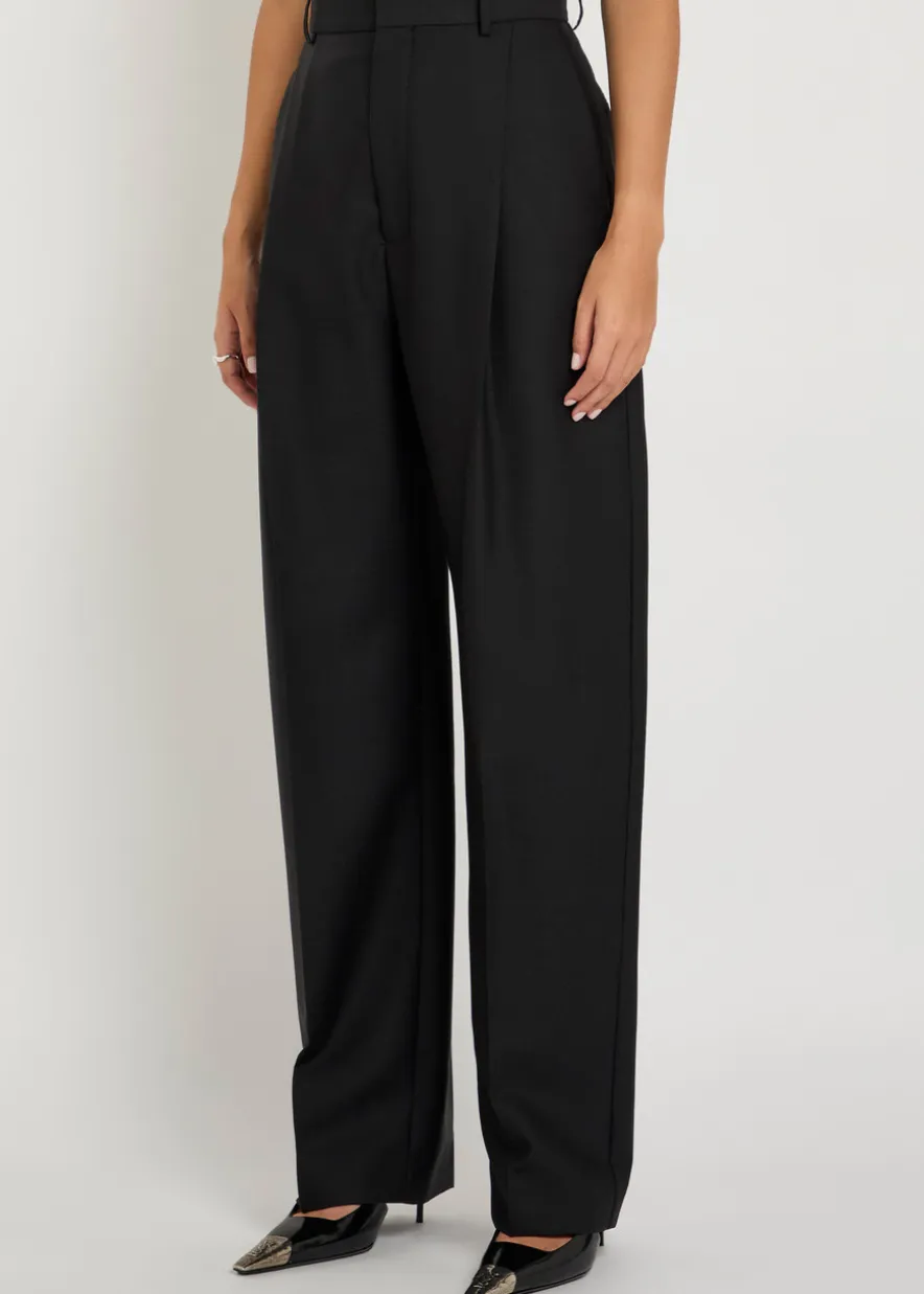 Straight-leg mohair-blend trousers
