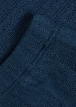 Straight-leg pointelle-knit trousers