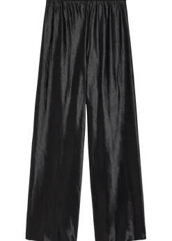 Straight-leg satin trousers