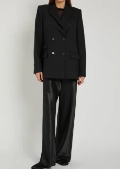 Straight-leg satin trousers