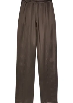 Straight-leg satin-twill trousers