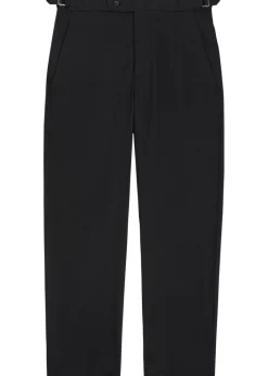Straight-leg seersucker trousers