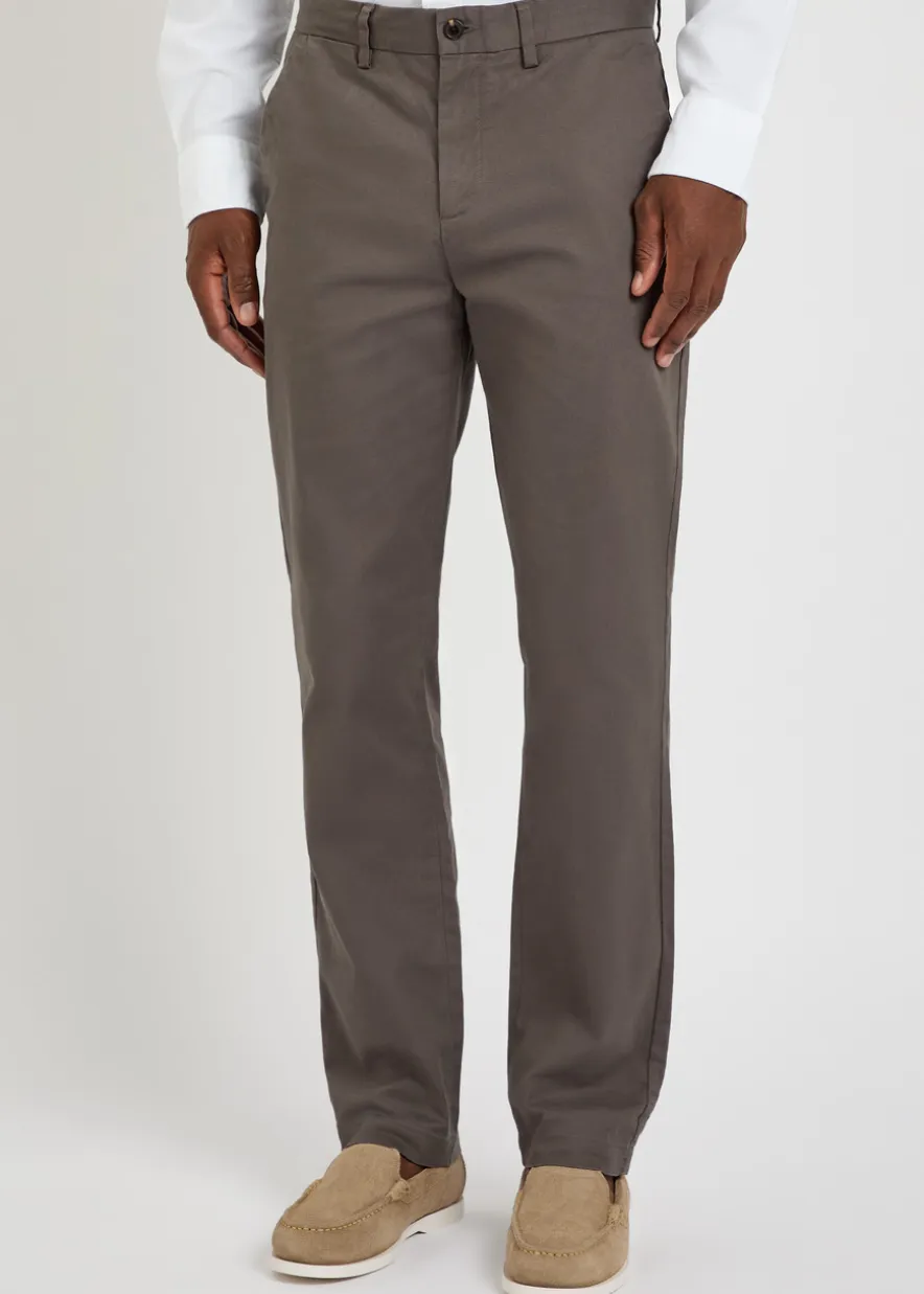 Straight-leg stretch-cotton chinos
