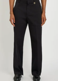 Straight-leg stretch-cotton trousers