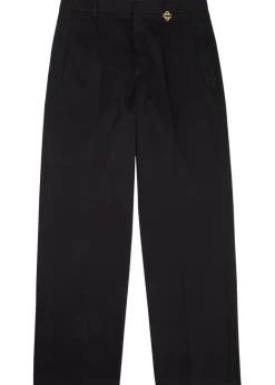 Straight-leg stretch-cotton trousers