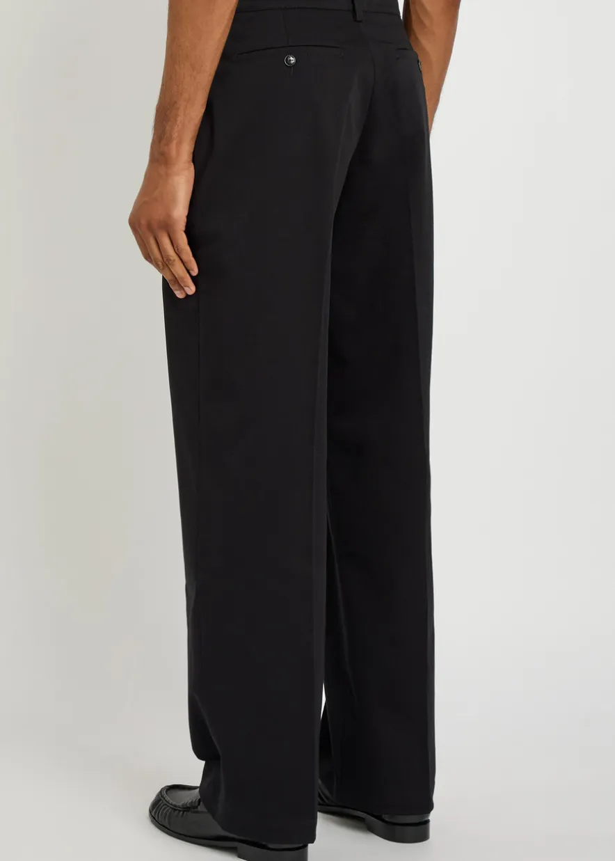 Straight-leg stretch-cotton trousers