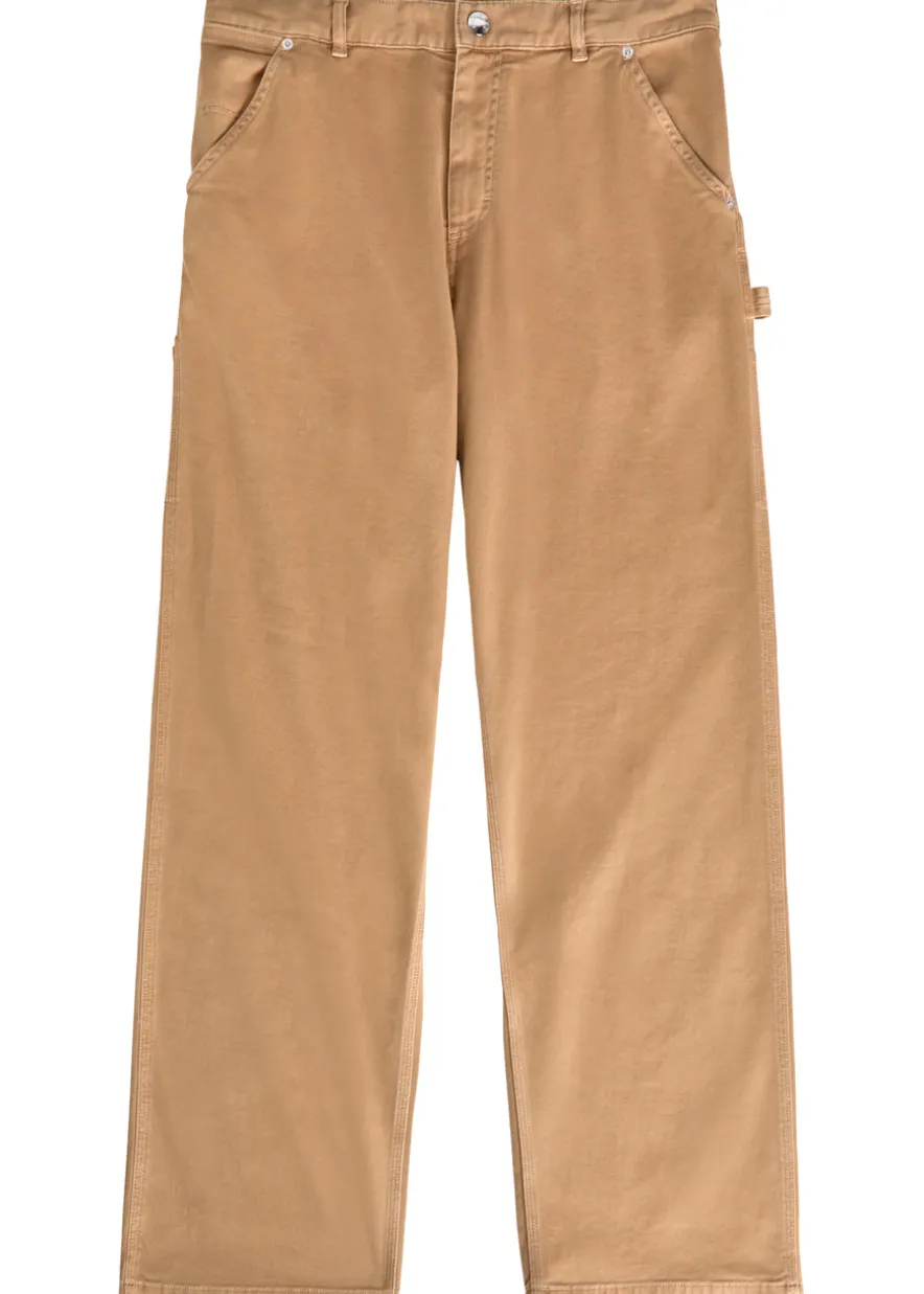 Straight-leg stretch-cotton trousers