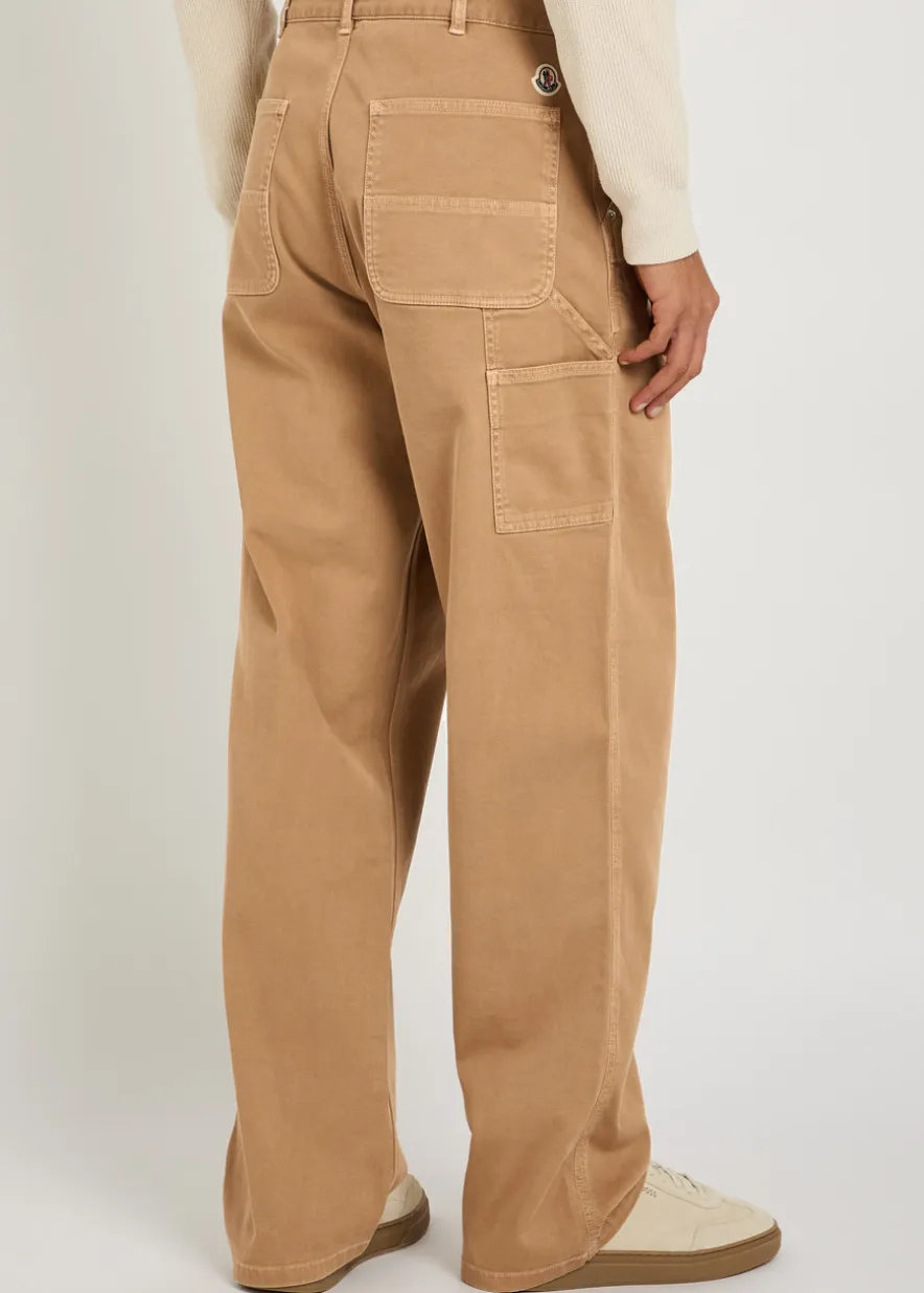 Straight-leg stretch-cotton trousers