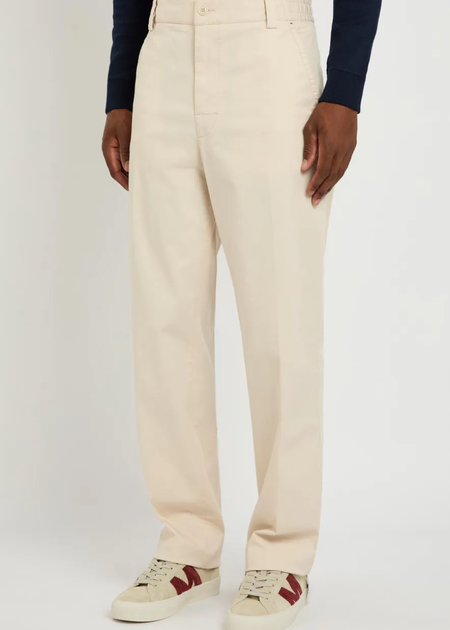 Straight-leg stretch-cotton trousers