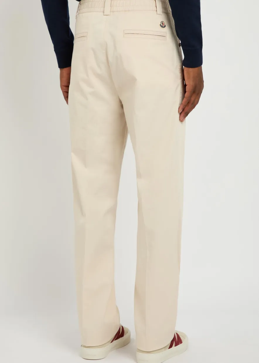 Straight-leg stretch-cotton trousers