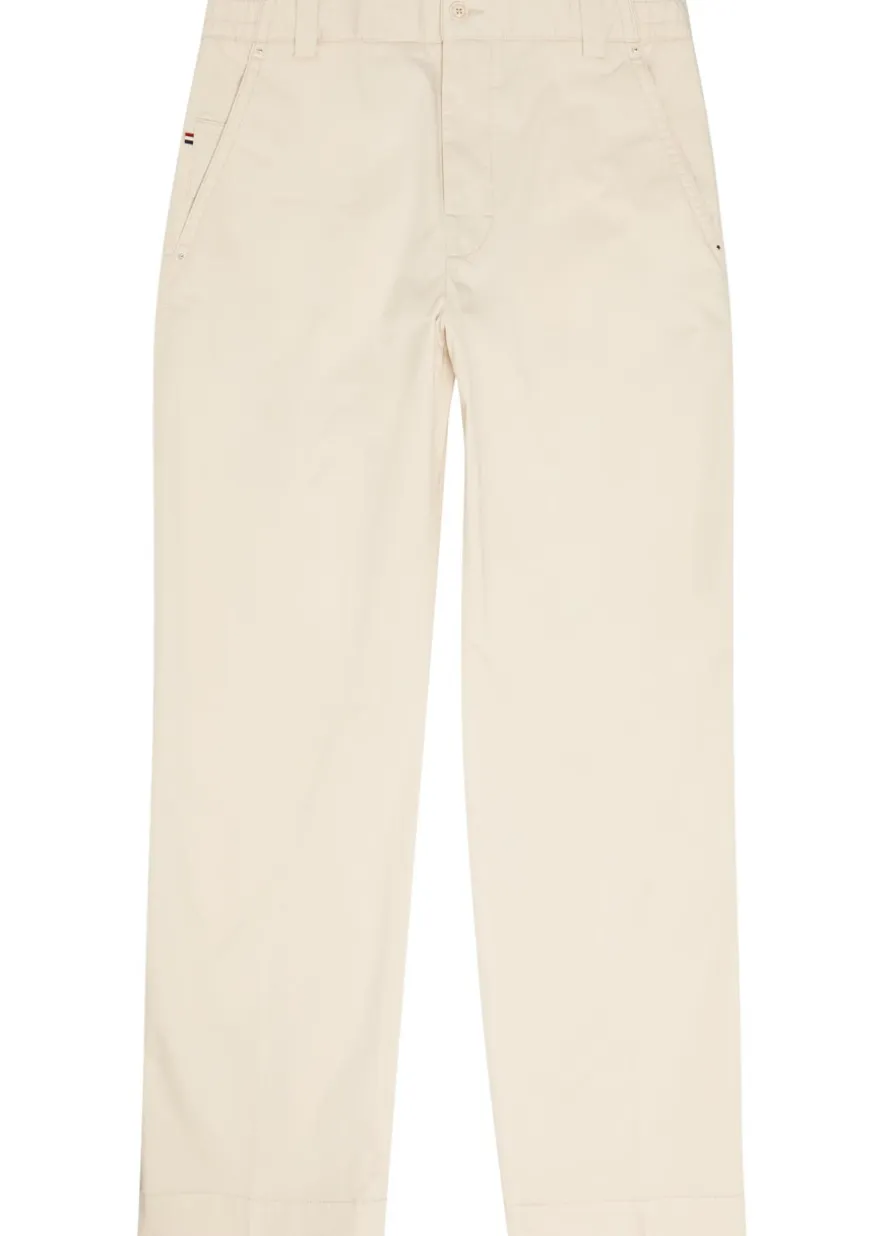Straight-leg stretch-cotton trousers