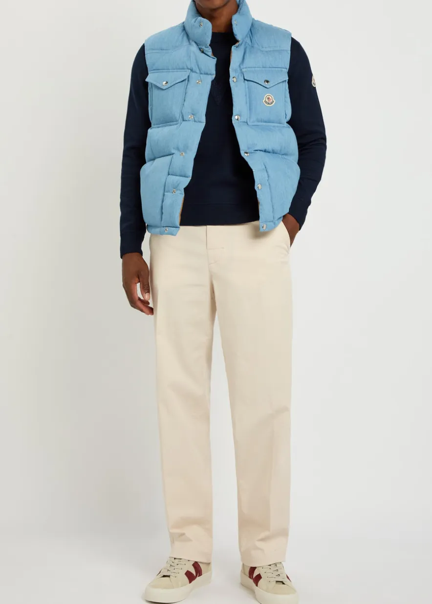 Straight-leg stretch-cotton trousers