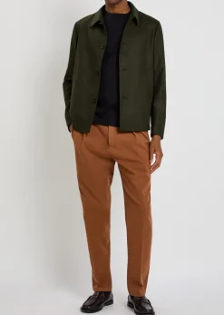 Straight-leg stretch-cotton trousers