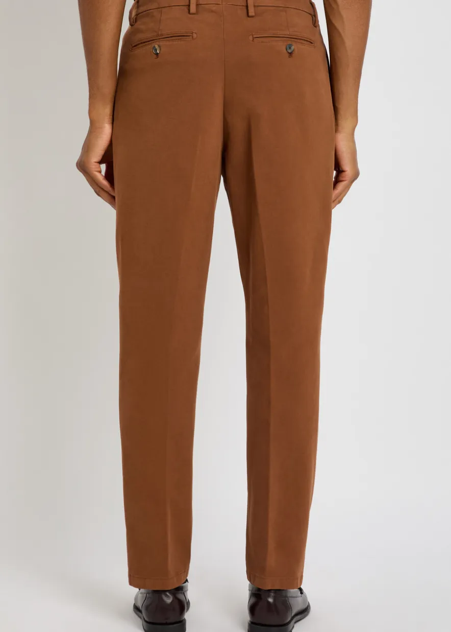 Straight-leg stretch-cotton trousers