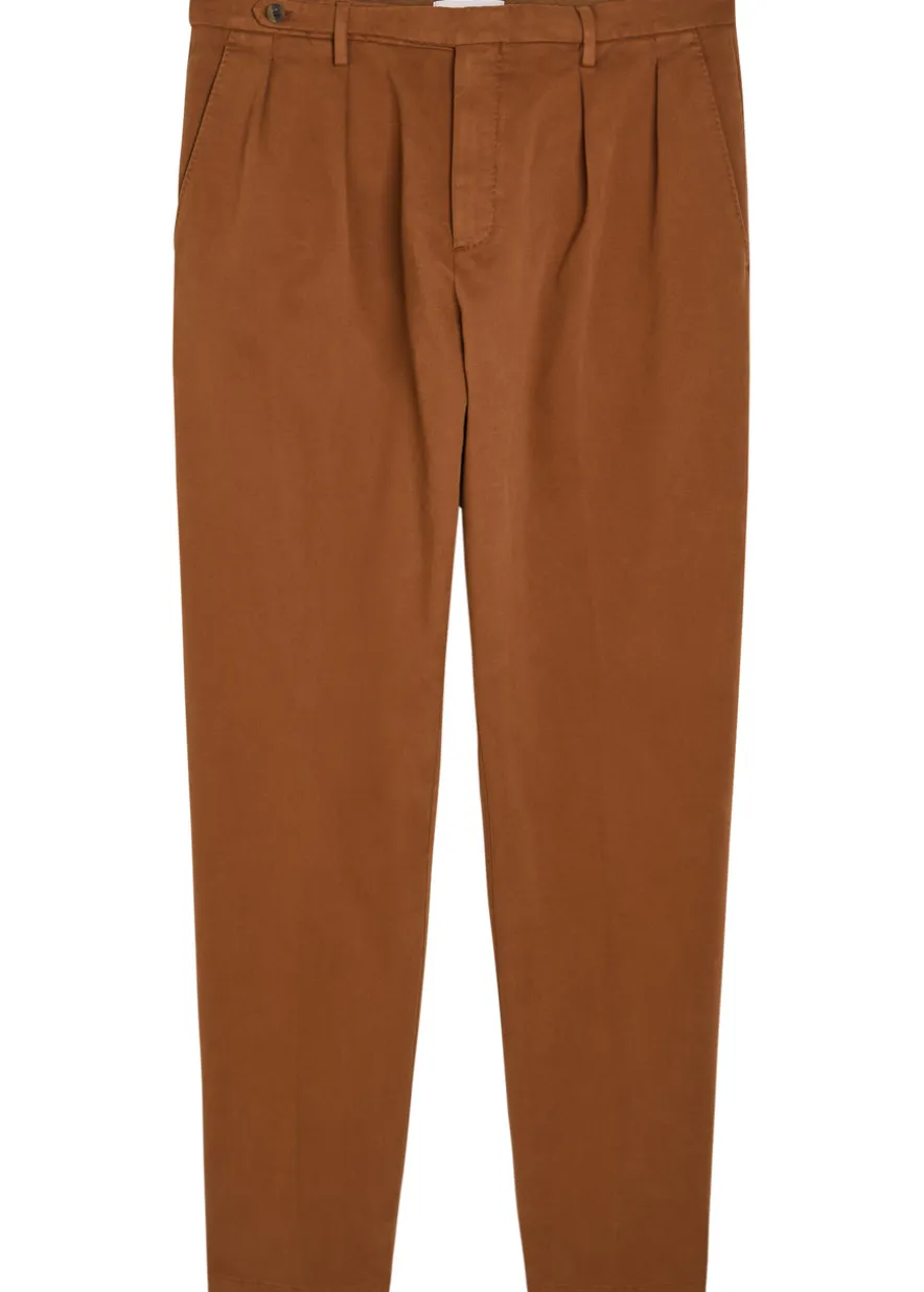 Straight-leg stretch-cotton trousers