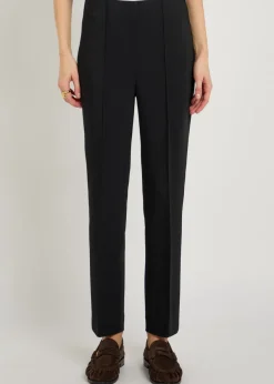 Straight-leg stretch-crepe trousers