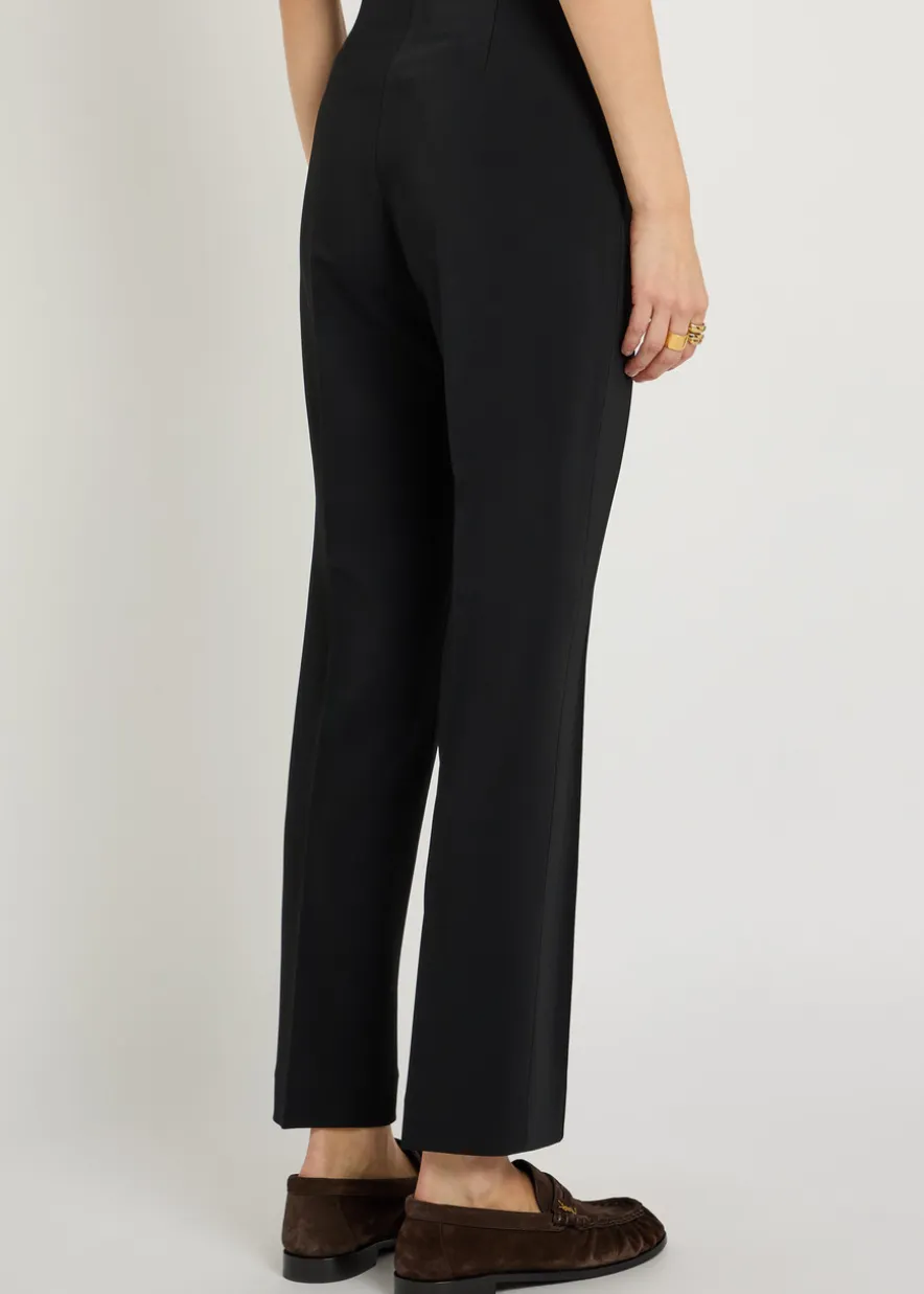 Straight-leg stretch-crepe trousers