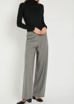 Straight-leg stretch-wool trousers