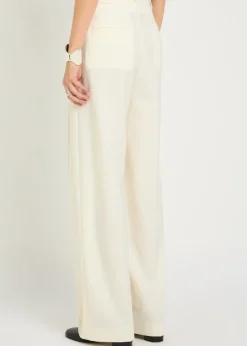 Straight-leg stretch-wool trousers