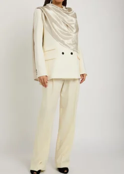 Straight-leg stretch-wool trousers
