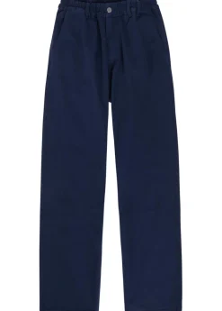 Straight-leg twill-cotton trousers