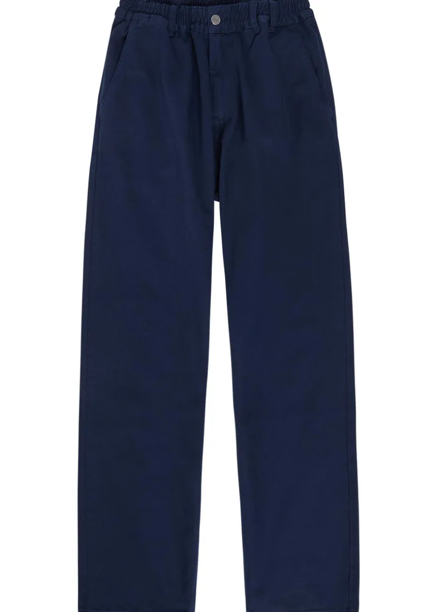 Straight-leg twill-cotton trousers