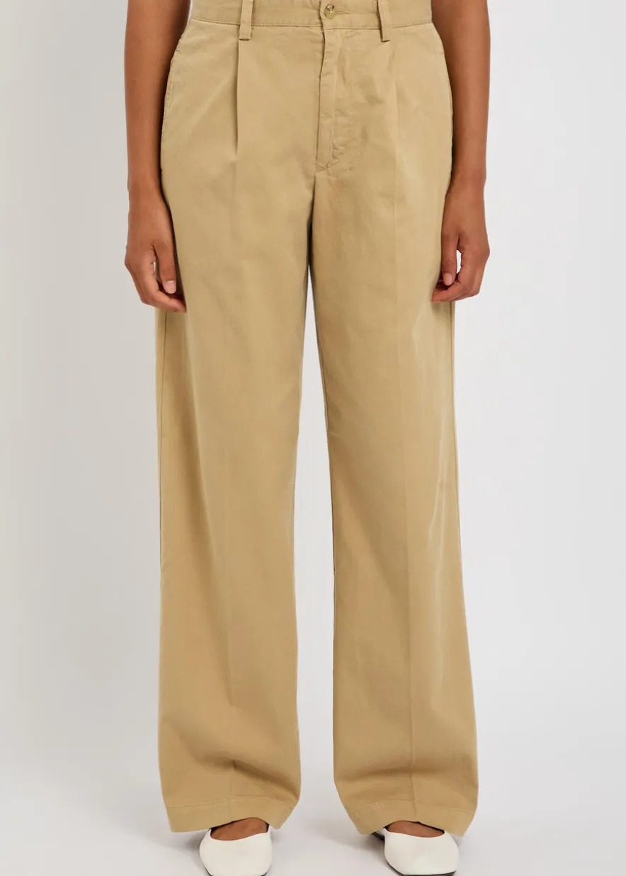 Straight-leg twill trousers