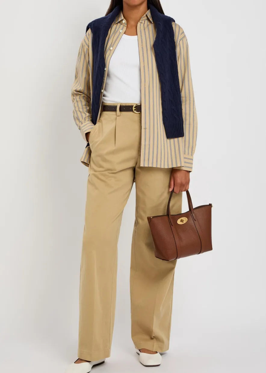 Straight-leg twill trousers