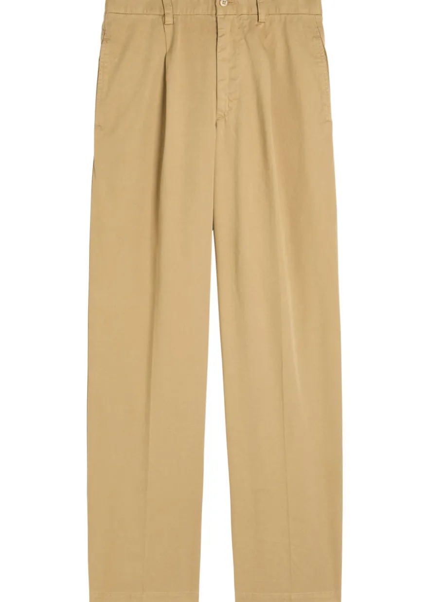 Straight-leg twill trousers