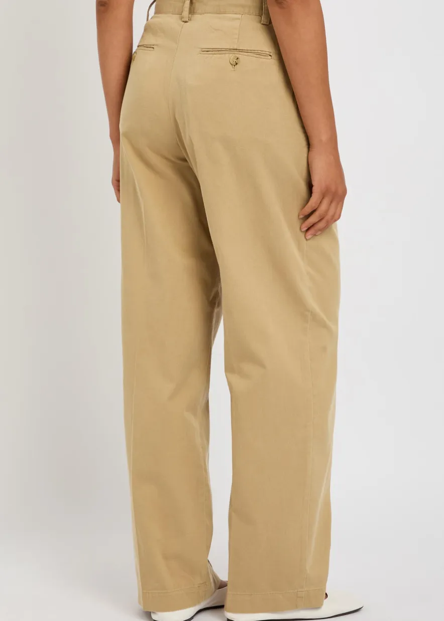 Straight-leg twill trousers