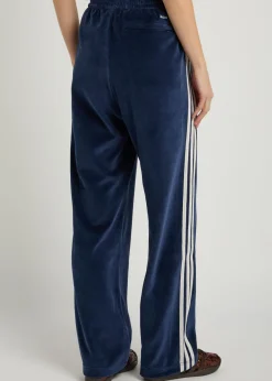 Straight-leg velour track pants