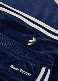 Straight-leg velour track pants