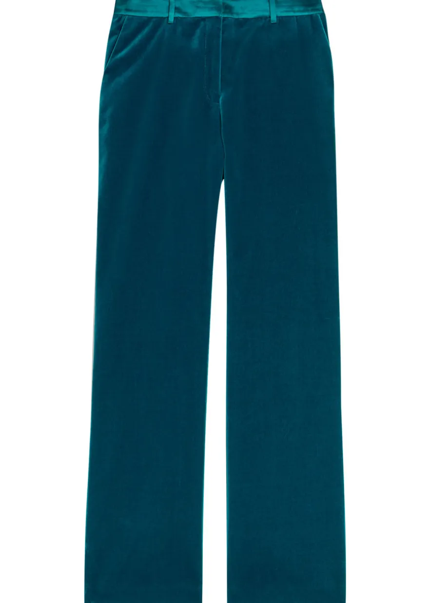 Straight-leg velvet trousers