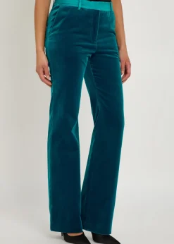 Straight-leg velvet trousers