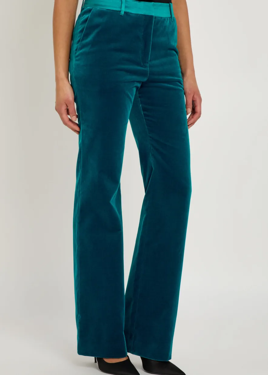 Straight-leg velvet trousers