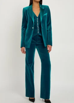Straight-leg velvet trousers