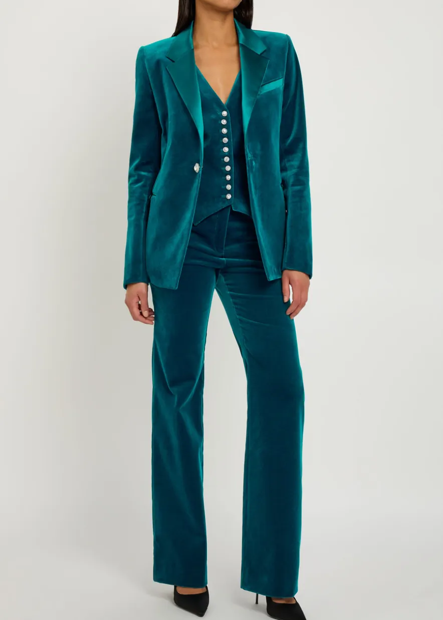 Straight-leg velvet trousers