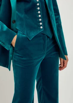Straight-leg velvet trousers