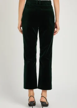 Straight-leg velvet trousers