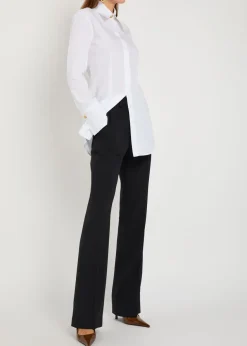 Straight-leg wool trousers