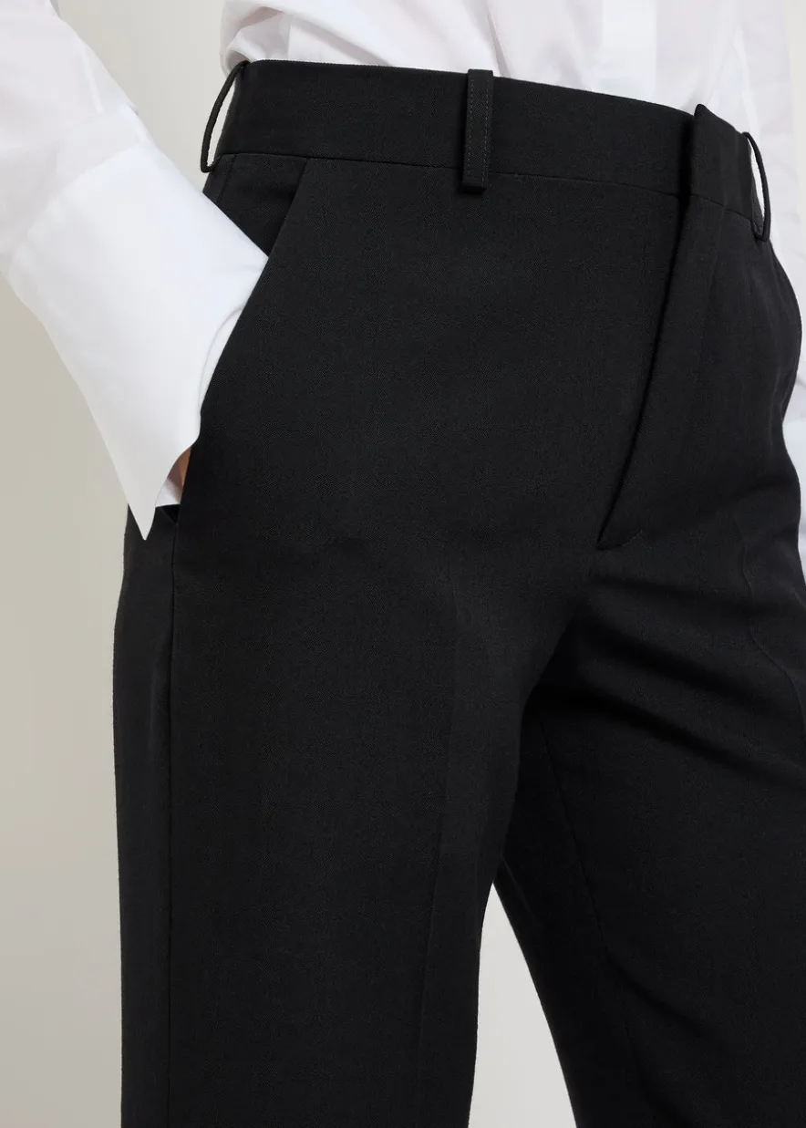 Straight-leg wool trousers