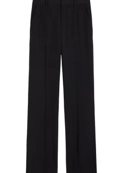 Straight-leg wool trousers