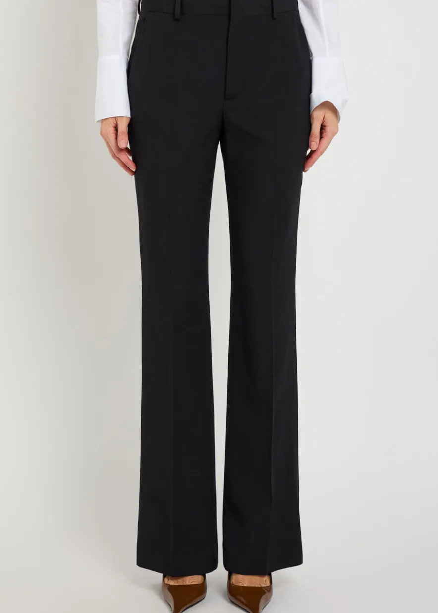 Straight-leg wool trousers