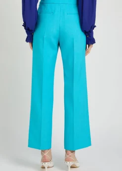 Straight-leg wool trousers
