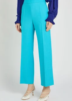 Straight-leg wool trousers