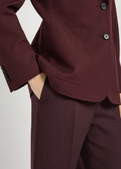 Straight-leg wool trousers