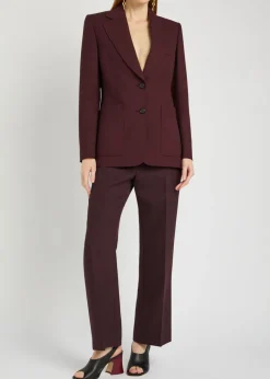 Straight-leg wool trousers
