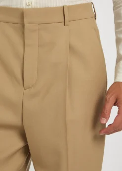 Straight-leg wool trousers